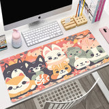 Cute Japan Cat Mouse Pad Large Gamer Mousepad DeskMat Computer Gaming Accessories Art Carpet 900x400 Play Mats Anime Office Mat