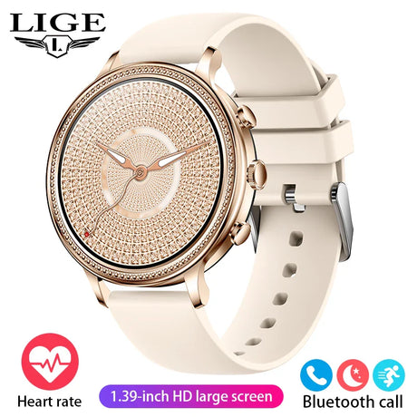 LIGE Luxury Smart Watches For Women Bluetooth Call Connected Phone Women Watch Health Monitor Sports Smartwatch 2023 Women Gift