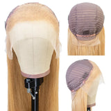 13x4 HD Transparent Lace Front Human Hair Wigs 27# Honey Blonde Colored Straight Human Hair Lace Frontal Wigs For Black Women