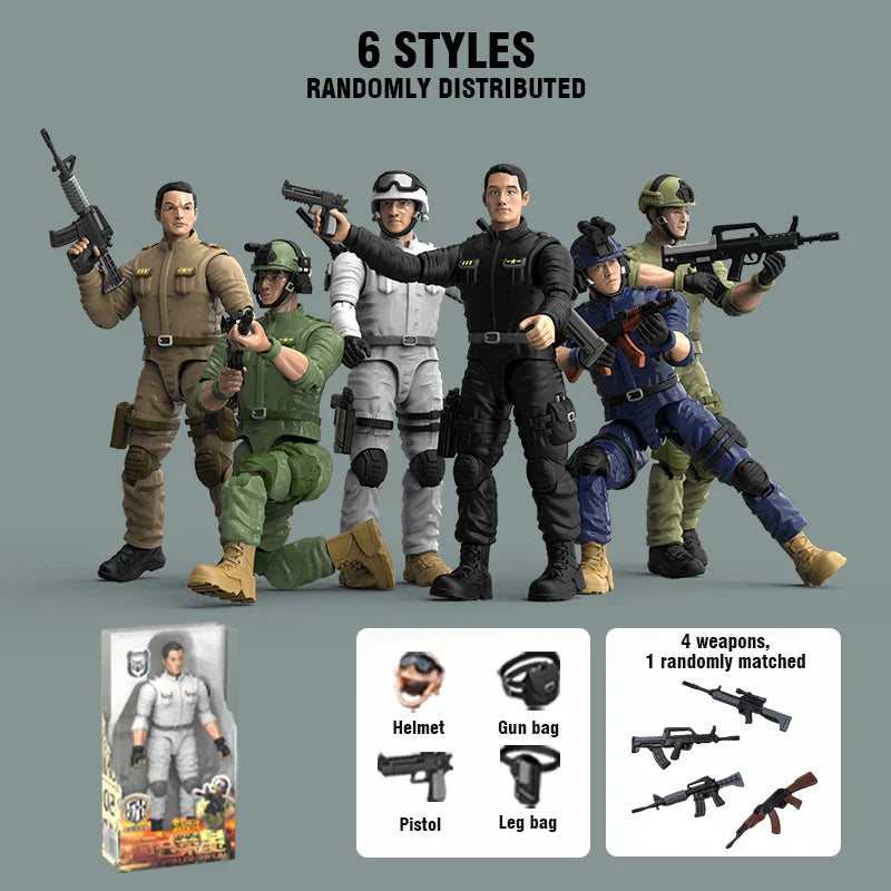 1:9 Soldier Model Toy 15 Joints Movable Free Action Figure Weapon Blind Box Decoration Boy Military War PVC Doll Children's Gift