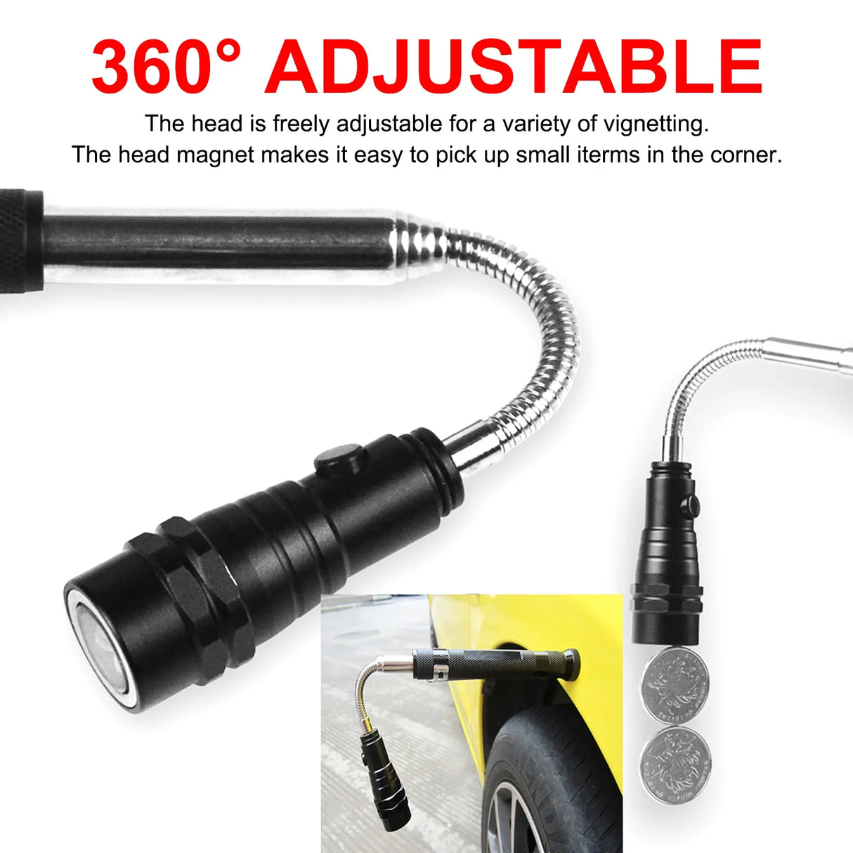 Portable Car Telescopic Detection Lens Inspection Mirror 360° Swivel  Car Angle View Pen For Auto Inspection Hand Repair Tools