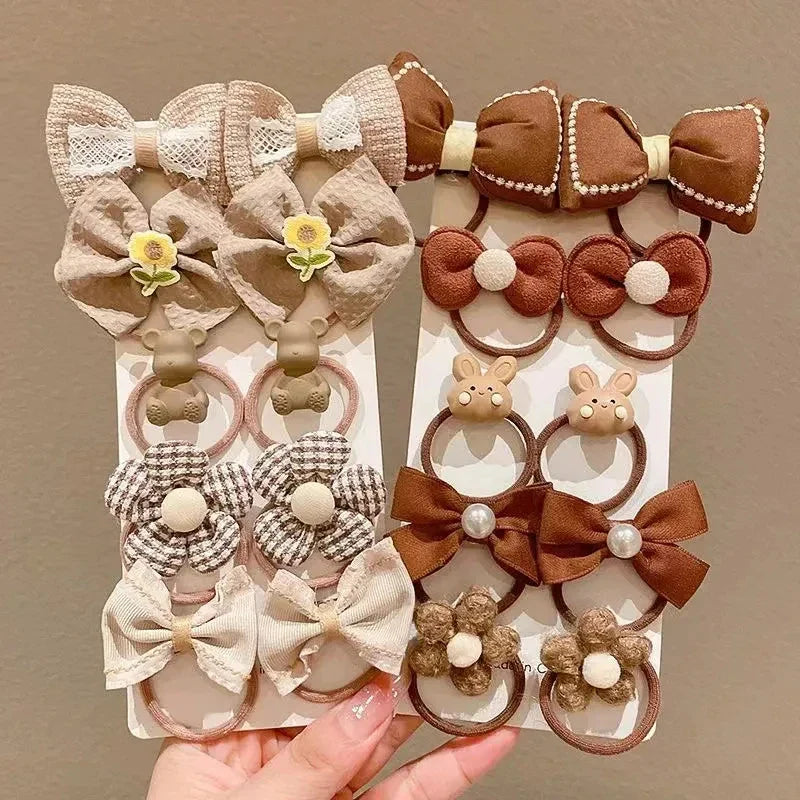 Baby Girl Hairband Cartoon Bow Bunny Bear Kids Hair Accessories Autumn Winter Children Elastic Hair Bands Cute Princess Hair Tie