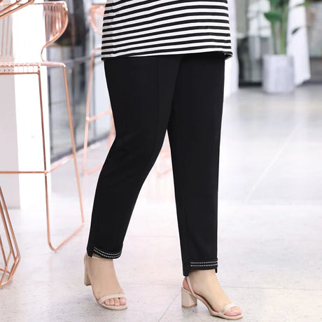 Plus size capris for women black white leggings casual summer high waisted boho pants workout clothing elastic waist yoga pants