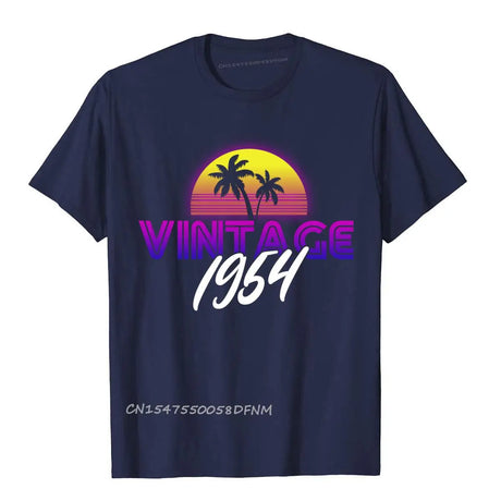 Retrowave Vintage 1954 Birthday Gift Printed On Premium Cotton Men Tees Custom Plain T Shirts