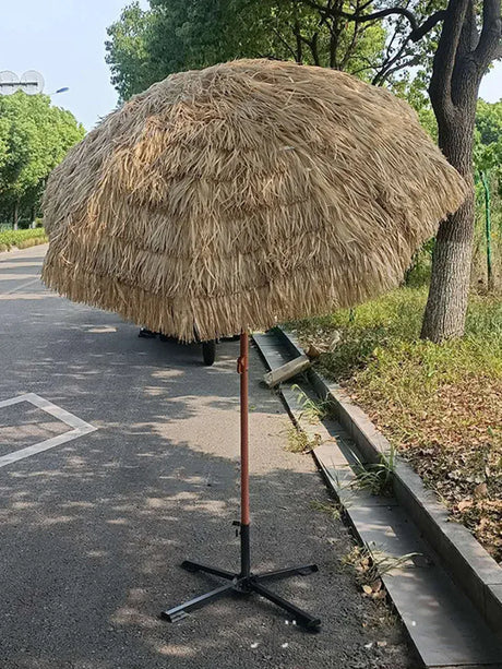 200x220cm Tiki Umbrellas Simulated Thatch Patio Beach Umbrella Garden Pool Backyard Parasol Hawaiian UV Protect Tilt Sunshades