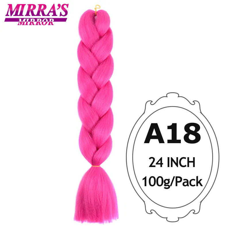 Jumbo Braiding Hair Extensions 24inch Ombre Hair For Braids 5Pcs Box Braid Yaki Texture Synthetic Fiber Fake Hair Mirra’s Mirror