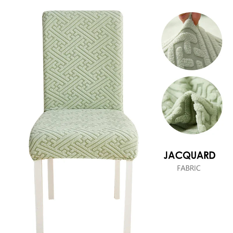 Jacquard Fabric Chair Cover Universal Size Chair Covers for Dining Room Wedding Office Banquet Seat Slipcovers Home Decor 1PC