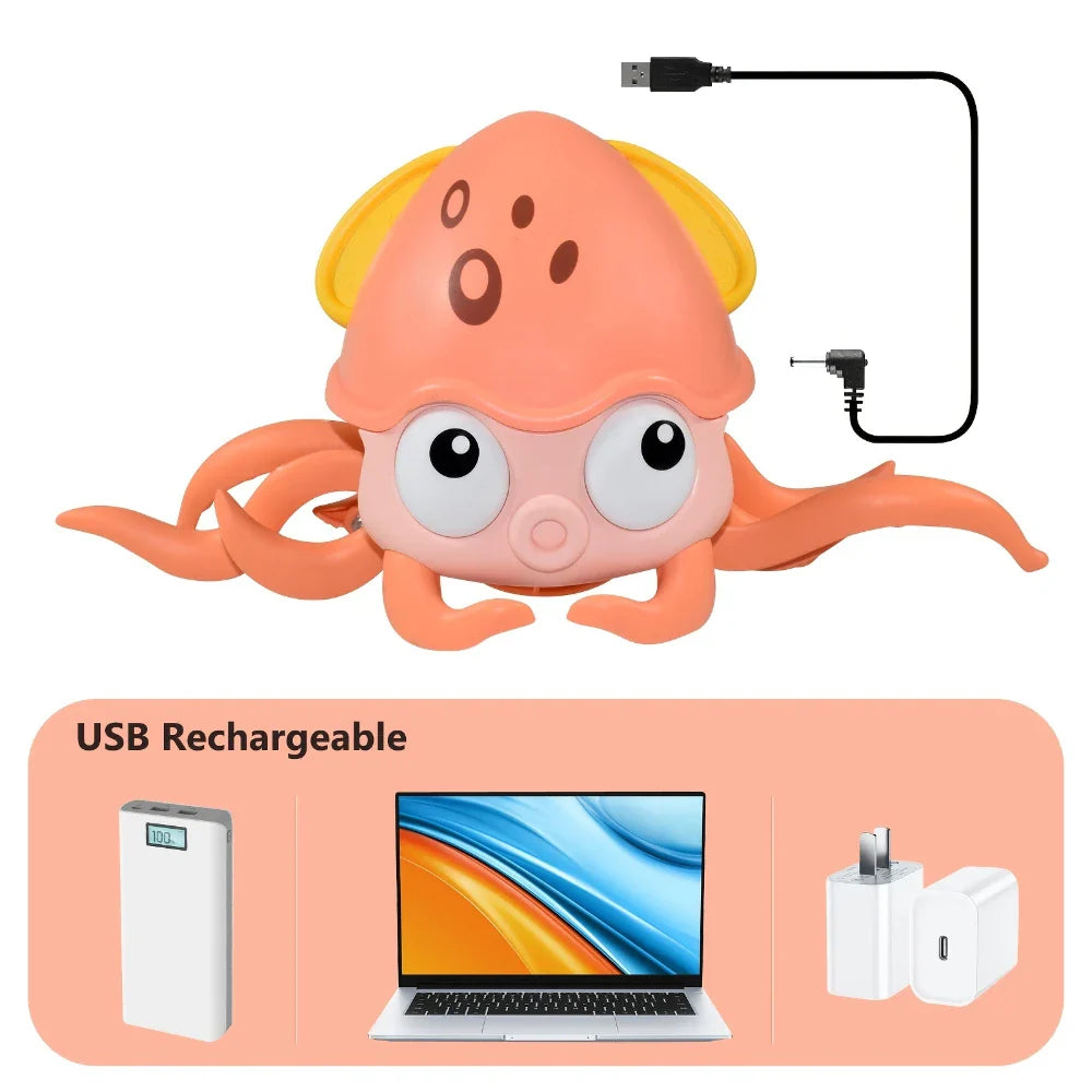 Kids Induction Escape Octopus Crab Crawling Toy Baby Electronic Pets Musical Toys Educational Christmas Gift Toddler Moving Toy