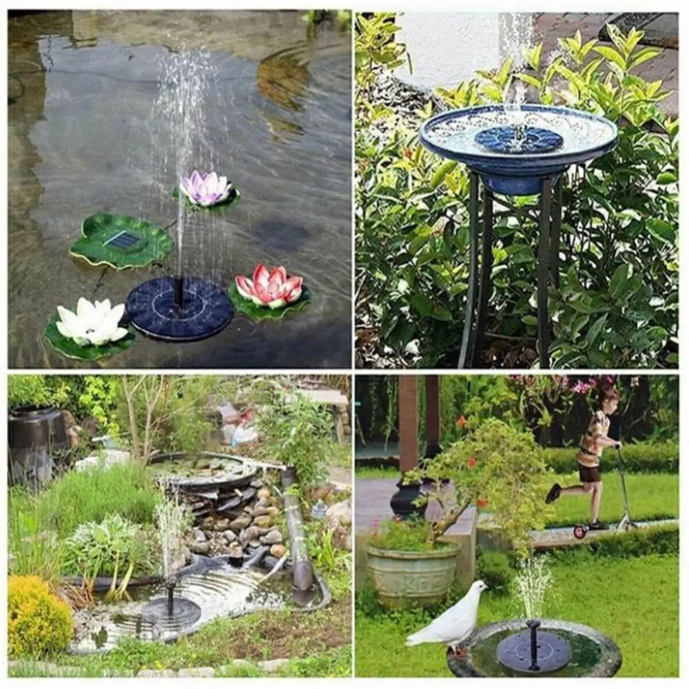 Solar Water Fountain Floating Bird Bath Waterfall Garden Decoration Outdoor Mini Solar Powered Fountain Water Pump With 6Nozzles