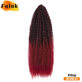 Brazilian Braids Synthetic Curl Hair Soft Braiding Extension 20-28 Inch Afro Crochet Hair Long Water Wave Ombre Color Hair Felek