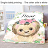 Custom Name Blanket Kawaii Baby Girl Boy Kids Personalized Blankets Cartoon Animal Cute Soft Flannel Throw Blanket Birthday Gift