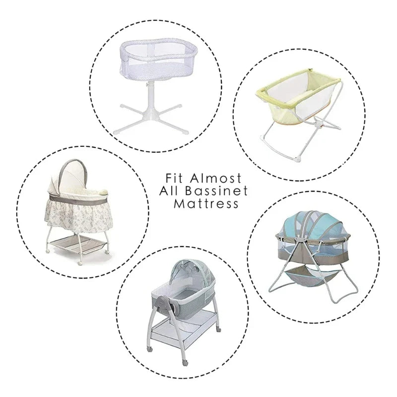 2Pcs Baby Fitted Bassinet Sheet Newborn Changing Pad Cover Solid Breathable Crib Fitted Sheets Cradles Mattress Cover