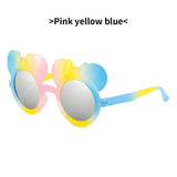 Sunglasses Cute Childrens Glasses Cartoon Bear Ear Gafas Sol Mujer Sun Glasses Colorful Round Lovely Polarized Kids Gafas De Sol