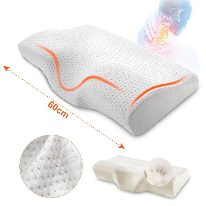 Memory Foam Bed Orthopedic Pillow Neck Protection Slow Rebound Memory Pillow Butterfly Shaped Health Cervical Neck