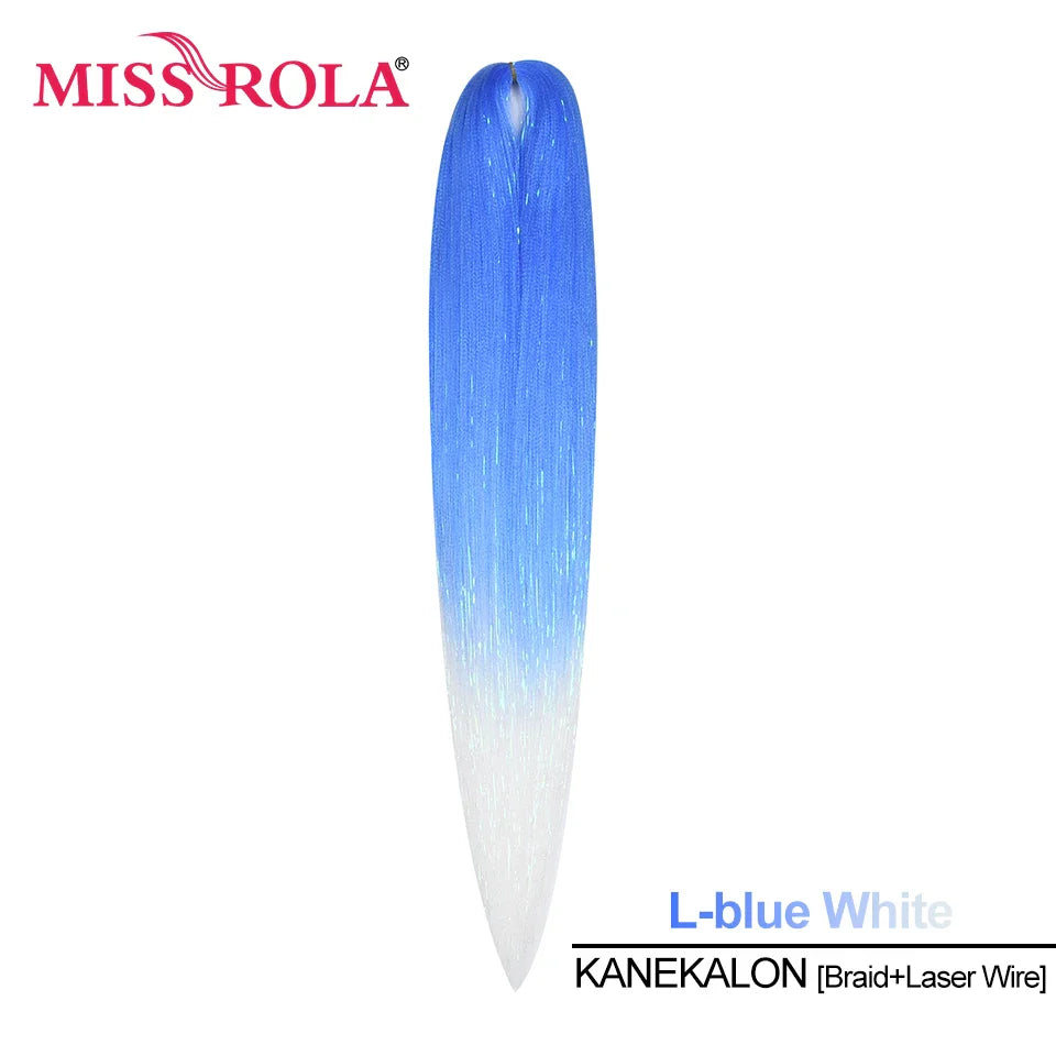 Miss Rola KANEKALON EZ Braid With Tinsel Wire DREAM OCEAN  New Color Synthetic Hair Extension Pre Stretched Twist Jumbo Braid