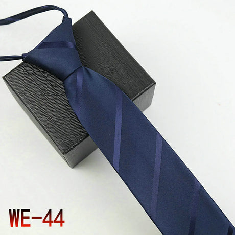 New Suit Business Zipper Tie for Man 48*7cm 1200 Pins High-end Polyester Neck Tie Striped Solid Color Grid Flower Ties