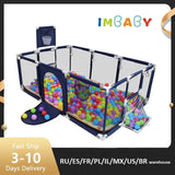 IMBABY Baby Playpens With Basketball Frame corralito for Babies Indoor Baby Playground Multifunctional Playpen for Children