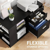 Mobile Wood File Cabinet Filing Cabinets 3 Drawer Lateral Filing Cabinet With Open Side Storage Shelves Freight Free