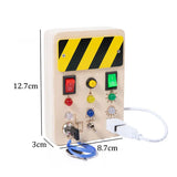 Children Busy Board Montessori Toys Wooden With Led Light Switch Control Board Parish Activities Sensory Games For 2-4 Years Old