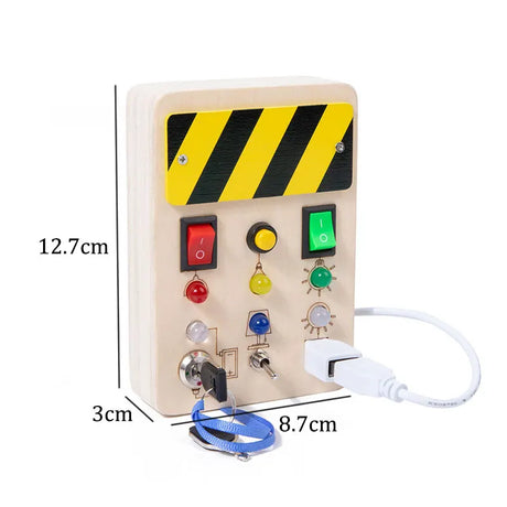 Children Busy Board Montessori Toys Wooden With Led Light Switch Control Board Parish Activities Sensory Games For 2-4 Years Old