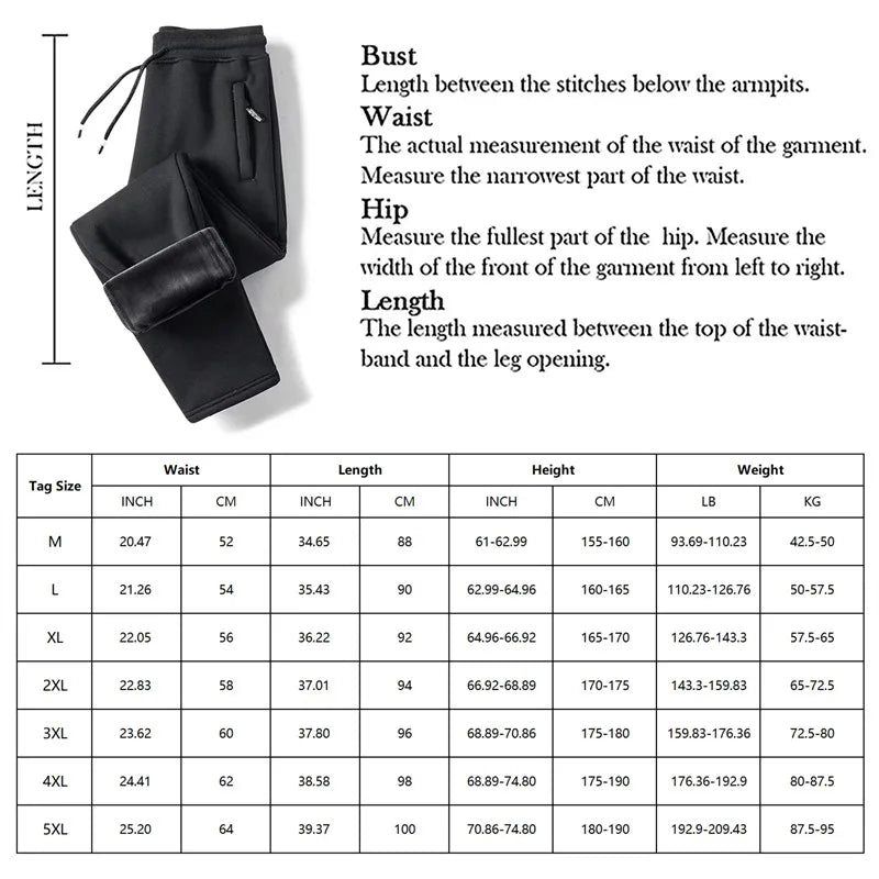 Thickened Fleece Pants Casual Cotton Trousers Winter Lambswool Pants Down Pants Men Jogging Sportwear Solid Drawstring Trousers