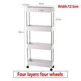 Kitchen Small Gap Storage Rack Four-story Kitchen Narrow Cabinet Living Room Floor Partition Frame Home Bathroom Cabinet