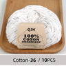 QJH 10PCS 100% Organic Cotton Yarn Pure/Mixed Color Yarn, Knitting Yarn - Crochet Yarn Soft 10 Strands Hank Yarn Machine Washabl