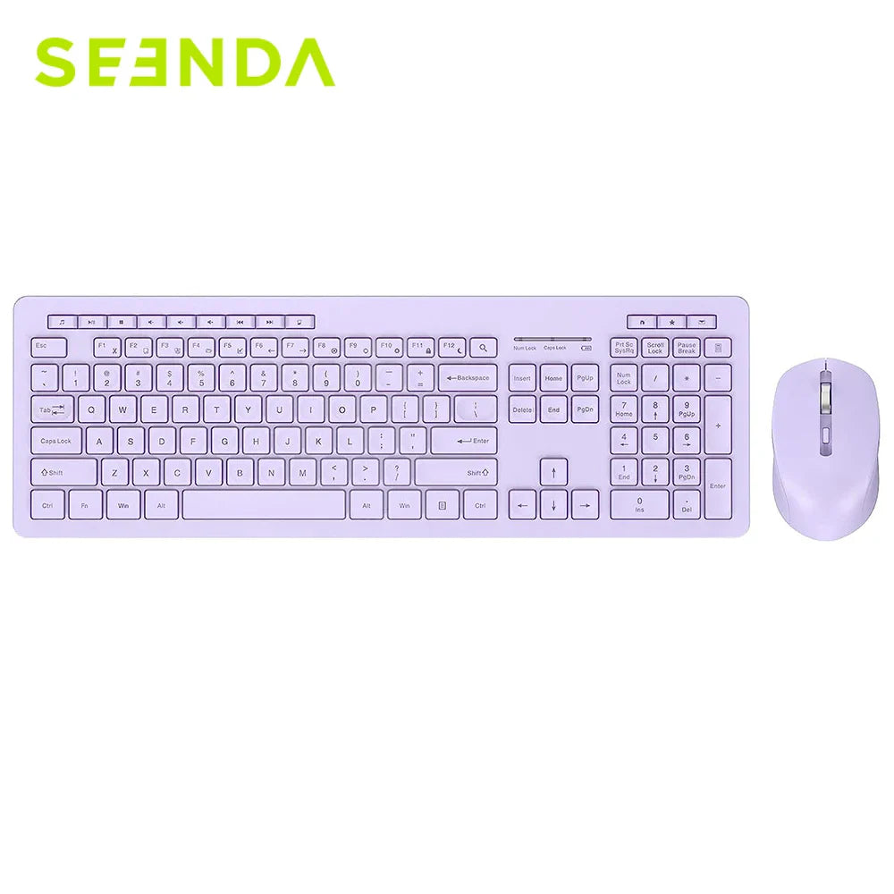 Seenda Wireless Keyboard and Mouse Combo for Windows Laptop PC Computer Folding Stands Full Size Keyboard with Numeric Keypad