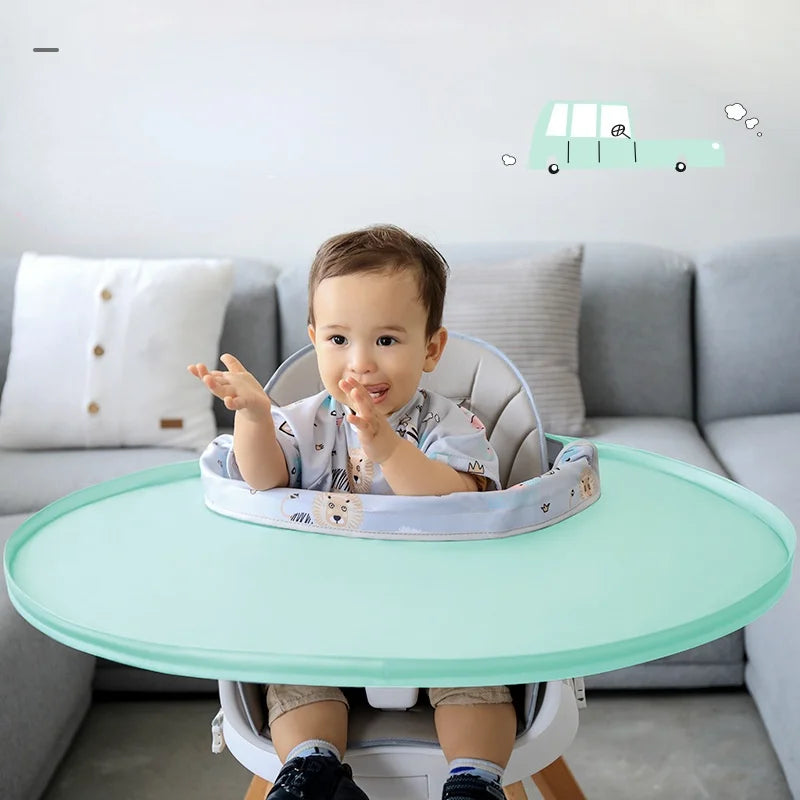 3 in1 Baby Bib Table Cover Dining Chair Gown Waterproof Saliva Towel Burp Apron Food Feeding towel Gown/tray/storage bag