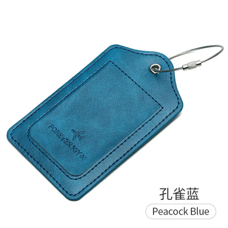 PU leather luggage tag With Anti Loss Wire Rope Loop Small And Versatile Unisex Luggage Tag Suitable For Luggage And Travel Bags