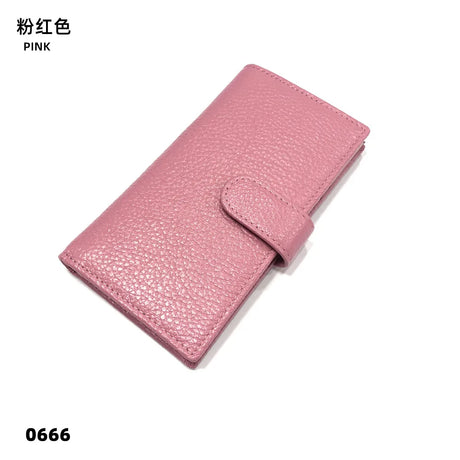 Genuine Leather Luxury Design Card Holder For Woman Custom Letters Large Capacity Vintage Wallet Fashion Business Christmas Gift