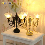 1:12 Dollhouse Miniature LED Lamp Ceiling Lamps Chandelier Droplight Lighting Home Furniture Model Doll House Decor Toy