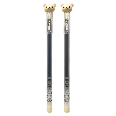 2Pcs AIHAO GP2030 Rilakkuma Gel Pens 0.5mm Fine Point Black Pens For Journaling Kawaii School Student Supplies Stationery