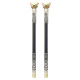 2Pcs AIHAO GP2030 Rilakkuma Gel Pens 0.5mm Fine Point Black Pens For Journaling Kawaii School Student Supplies Stationery