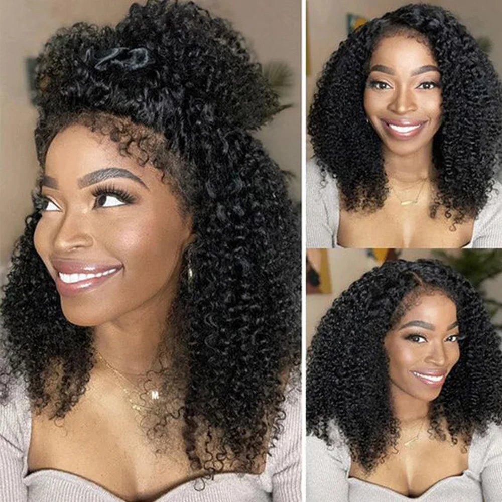 Curly Wigs Bob Wigs Curly Lace Front Human Hair Wigs 100% Bob Hair Wig Human Hair Short Wig 4x4 Closure Human Hair Wig Kinky