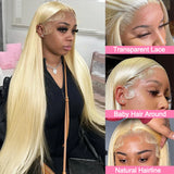 HD Transparent 613 Blonde Straight 13x6 Lace Frontal Wig Brazilian Colored Preplucked 13x4 Lace Front Wig Human Hair For Women