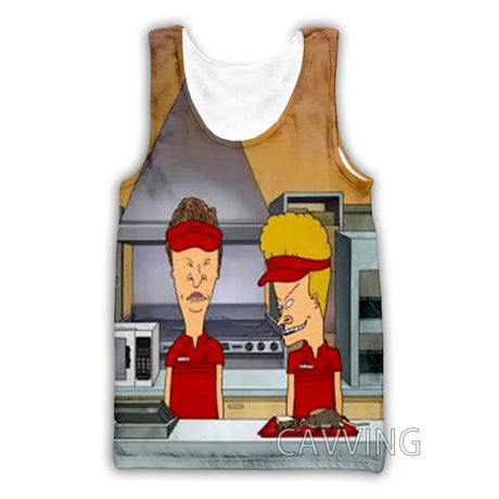 CAVVING 3D Printed  Beavis and Butthead  Tank Tops Harajuku Vest Summer Undershirt Shirts Streetwear for Men/women