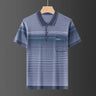 Male Clothes Casual Short Sleeve Polo-Neck Shirt 2023 Summer Fashionable Pockets Spliced Korean Striped Shirt T-shirt for Men