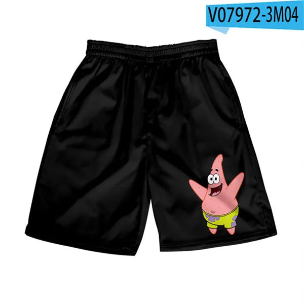 Anime Patrick Star shorts Boys Sports Shorts Fitness Basketball Beach Pants Squidward Tentacles Travel College Casual Gym shorts