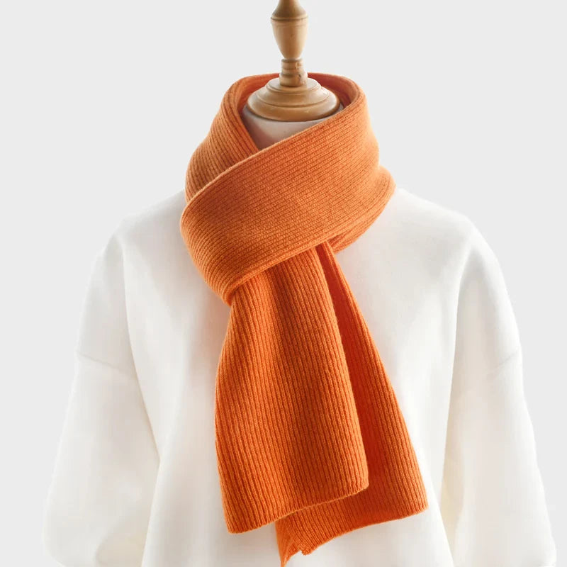 luxury cashmere knitted scarves solid color women or men winter scarf adults warm thick wool scarf kids children