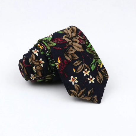 Mens Ties 6cm Classic Cotton Handmade Skinny Neck Tie For Wedding Casual Neckties Suits Bird Flower Print Necktie Cravat Gift