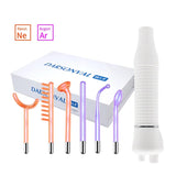 High Frequency Electrode Wand With 6PCS Neon&Argon Therapy Wand Electrotherapy Glass Tube Acne Spot Remover Beauty Face Machine