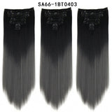 Set Hair Clip In Hair Extensions With Clips Hairpieces Synthetic Extension False/Fake Hair Blonde Eunice Hair Long Hair Pieces