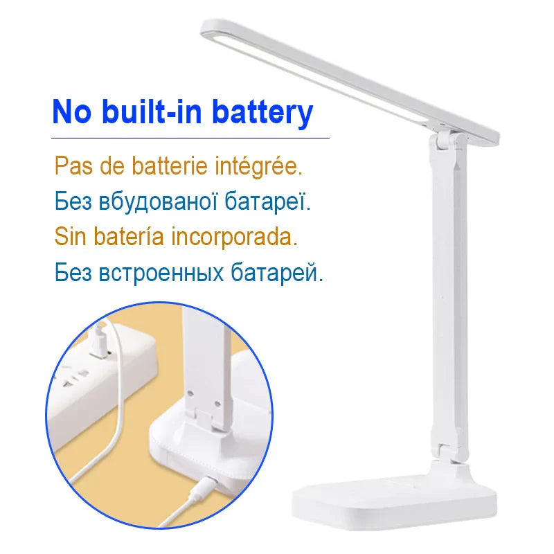 Table Lamp Eyes Protection Touch Dimmable LED Light Student Dormitory Bedroom Reading USB Rechargable Desk Lamp Special Gift