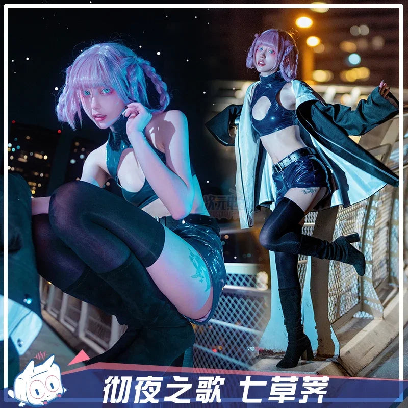 Anime Call of The Night Nazuna Cosplay Costume Anime Yofukashi No Uta Cosplay Vampire Nazuna Nanakusa PU Leather