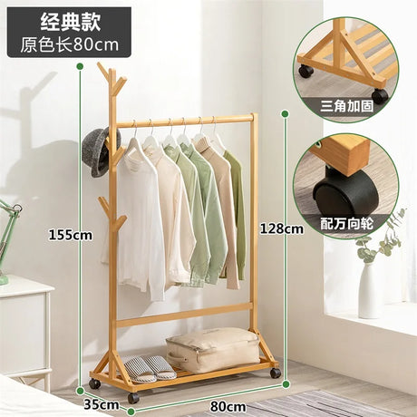 Wooden Boutique Coat Stand Floor Pants Bag Cheap Hotel Clothes Hanger Garden Shoe Shelf Towel Hook Rack Para Ropa Room Furniture