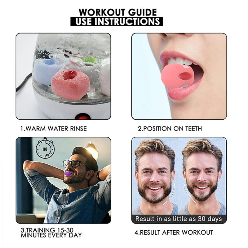 Fitness Face Masseter Men Facial Go Mouth Jawline Jaw Muscle Exerciser Chew Ball Chew Bite Breaker Training