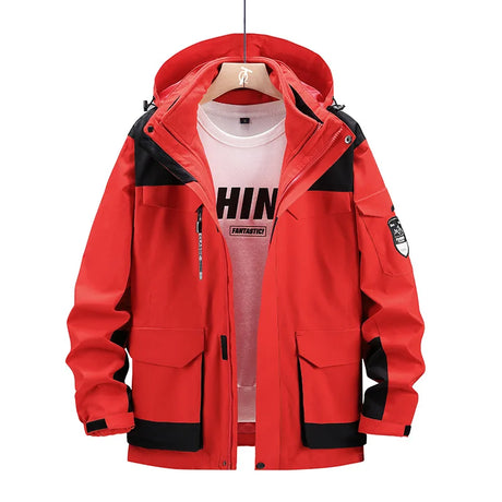 Plus Size 8xl Outdoor Waterproof Men's Two-pieces Sets 3 In 1 Thick Warm Coats Camping Windbreaker Winter Parka Hiking Jackets