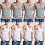 8 Pcs Cotton Mens Sleeveless Tank Top Solid Muscle Vest Men Undershirts O-neck Gymclothing Tees Tops Body Hombre Men Clothing