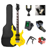 IRIN 24 Frets Electric Guitar Maple Neck Flame Electric Guitar Set with Case Accessories Professional Guitar for Performance